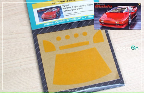 ZoomOn ZD219 1/24 ウィンドウ & ライト ペインティングマスク - ランボルギーニ ディアブロ