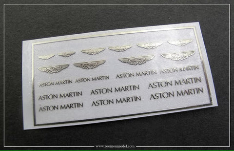 ZoomOn ZD221 1/24 アストンマーティン ロゴ メタル ステッカー（1/24 ・ 1/43スケール）