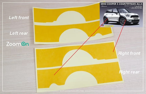 ZoomOn ZD244 1/24 ミニ クーパー S カントリーマン パターンマスク(ハセガワ用)