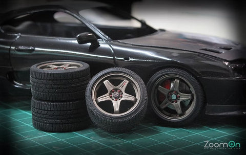 ZoomOn ZR020 1/24 16インチ TRD T3 Sport ホイールセット