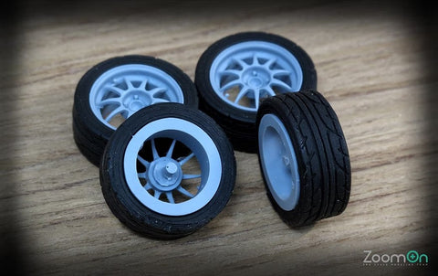 ZoomOn ZR026 1/24 16インチ エンケイ ES ターマック レーシングホイールセット