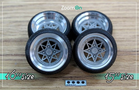 ZoomOn ZR040 1/24 15インチ SSR スターシャーク ホイールセット