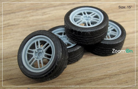 ZoomOn ZR057 1/24 15インチ エンケイ RPF1 ホイールセット