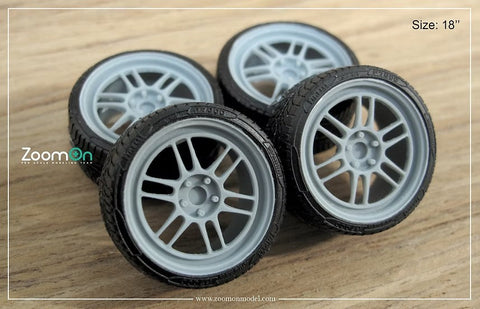 ZoomOn ZR057 1/24 16インチ エンケイ RPF1 ホイールセット