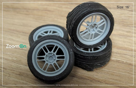 ZoomOn ZR057 1/24 17インチ エンケイ RPF1 ホイールセット