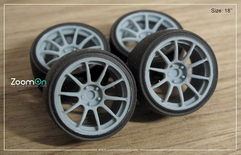 ZoomOn ZR059 1/24 15インチ レイズ ZE40 ホイールセット