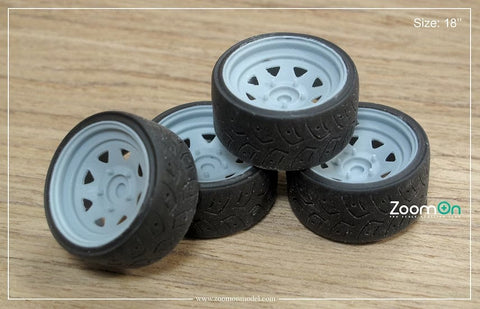ZoomOn ZR060 1/24 18インチ ダイヤモンド スチール ホイールセット