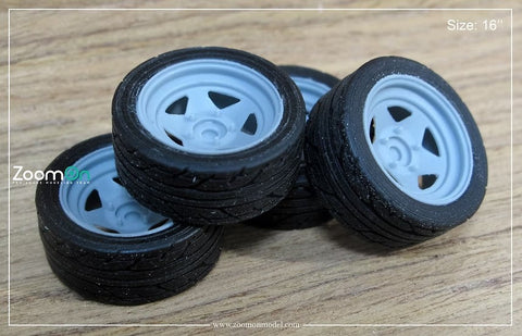 ZoomOn ZR061 1/24 18インチ 星形 スチール ホイールセット