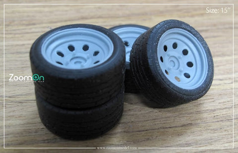 ZoomOn ZR062 1/24 16インチ サークル スチール ホイールセット