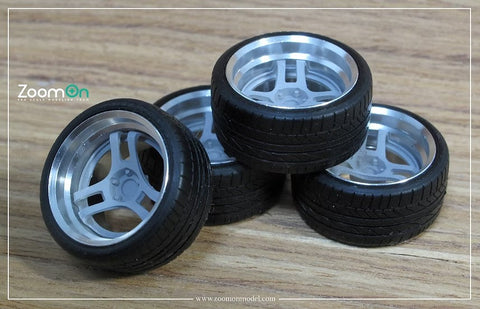 ZoomOn ZR068 1/24 17インチ アドバン スーパー レーシングv2 ホイールセット