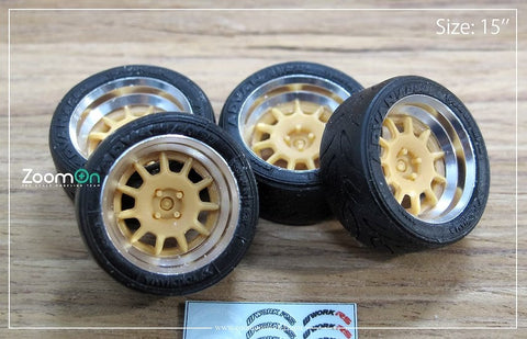 ZoomOn ZR072 1/24 15インチ ワーク エモーション RS11 ホイールセット