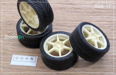 ZoomOn ZR075 1/24 17インチ バーディークラブ P1 ホイールセット