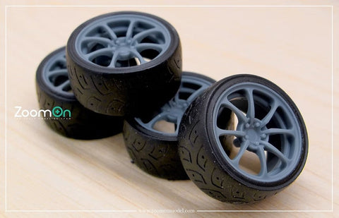 ZoomOn ZR080 1/24 19インチ レイズ NE24 ホイールセット (リア ディープオフセット)