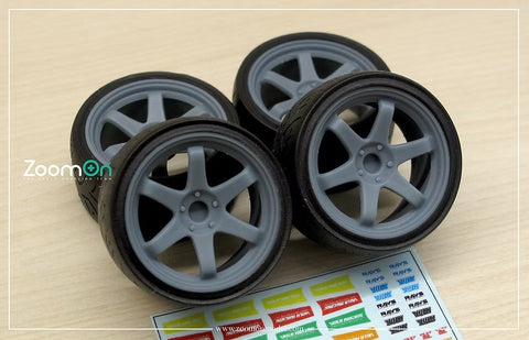 ZoomOn ZR081 1/24 18インチ レイズ TE37 ホイールセット