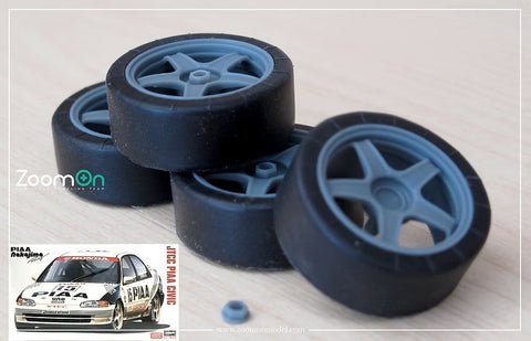 ZoomOn ZR118 1/24 17インチ 旭テック EG JTCC ホイールセット (タイヤ無し)