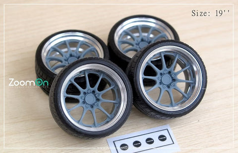 ZoomOn ZR122 1/24 18インチ レイズ ボルク レーシング GT-N ホイールセット (タイヤ無し)