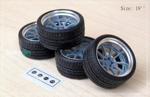 ZoomOn ZR122 1/24 19インチ レイズ ボルク レーシング GT-N ホイールセット