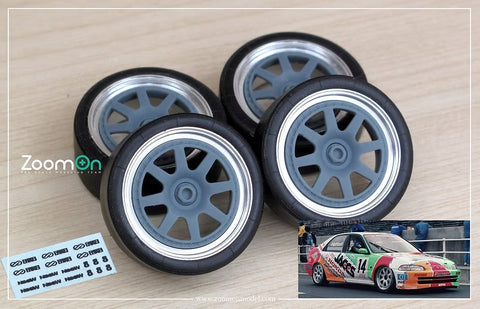 ZoomOn ZR124 1/24 18インチ エンケイ JTCC シビック ホイールセット (タイヤ無し)