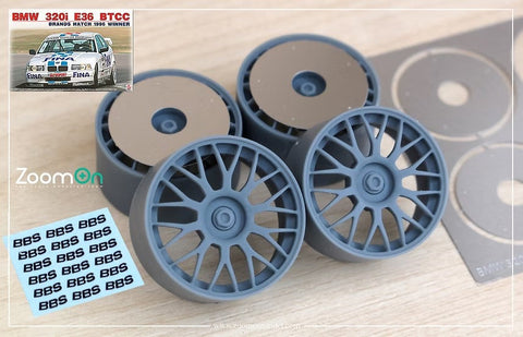 ZoomOn ZR128  1/24 18インチ BBS BMW 320i (E36) BTCC 1996 ホイールセット