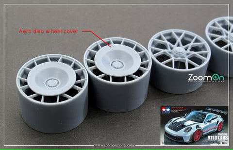 ZoomOn ZR135 1/24 ポルシェ 992 GT3 RS ホイールリムセット フロント：20インチ リア：21インチ（タミヤ用）8 パーツ（ディスクカバー無し)