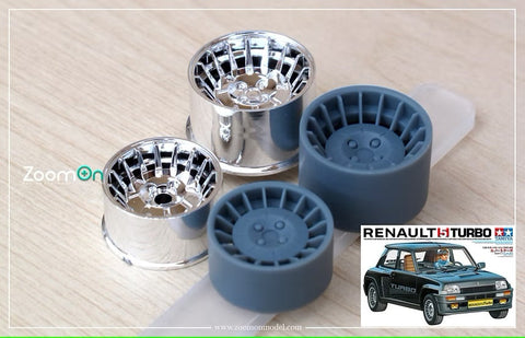 ZoomOn ZR136 1/24 ルノー 5 ターボ OEMホイールリムセット（タミヤ用）4 パーツ