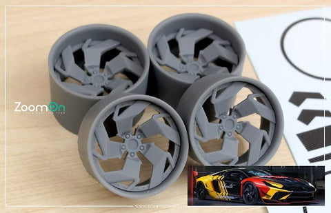 ZoomOn ZR145  1/24 PUR LX12 リムセット (アオシマ用)