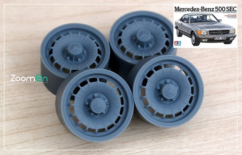 ZoomOn ZR151 1/24 14'' メルセデスベンツ クラシック OEM 79-84' リムセット(タミヤ用)
