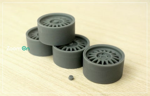 ZoomOn ZR153 1/24 15インチ アウディ クワトロ OEM リムセット 84'-87' (タミヤ用)