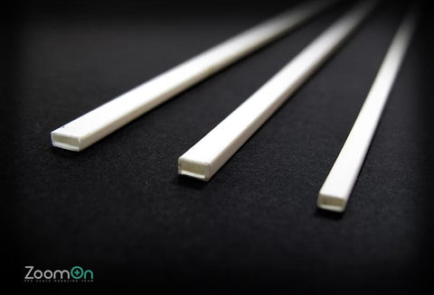 ZoomOn ZT009 1/24 長方形プラスチック棒 セット (中空)250mm
