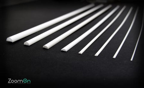 ZoomOn ZT010 1/24 半円形プラスチック棒 セット250mm