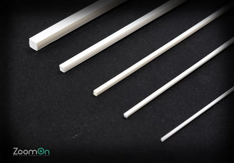 ZoomOn ZT015 1/24 プラスチックの角棒 セット (ソリッド)250mm