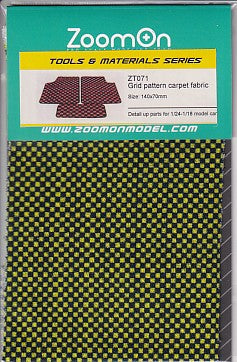 ZoomOn ZT071 1/24 グリッドパターン カーペットファブリック - ブルー